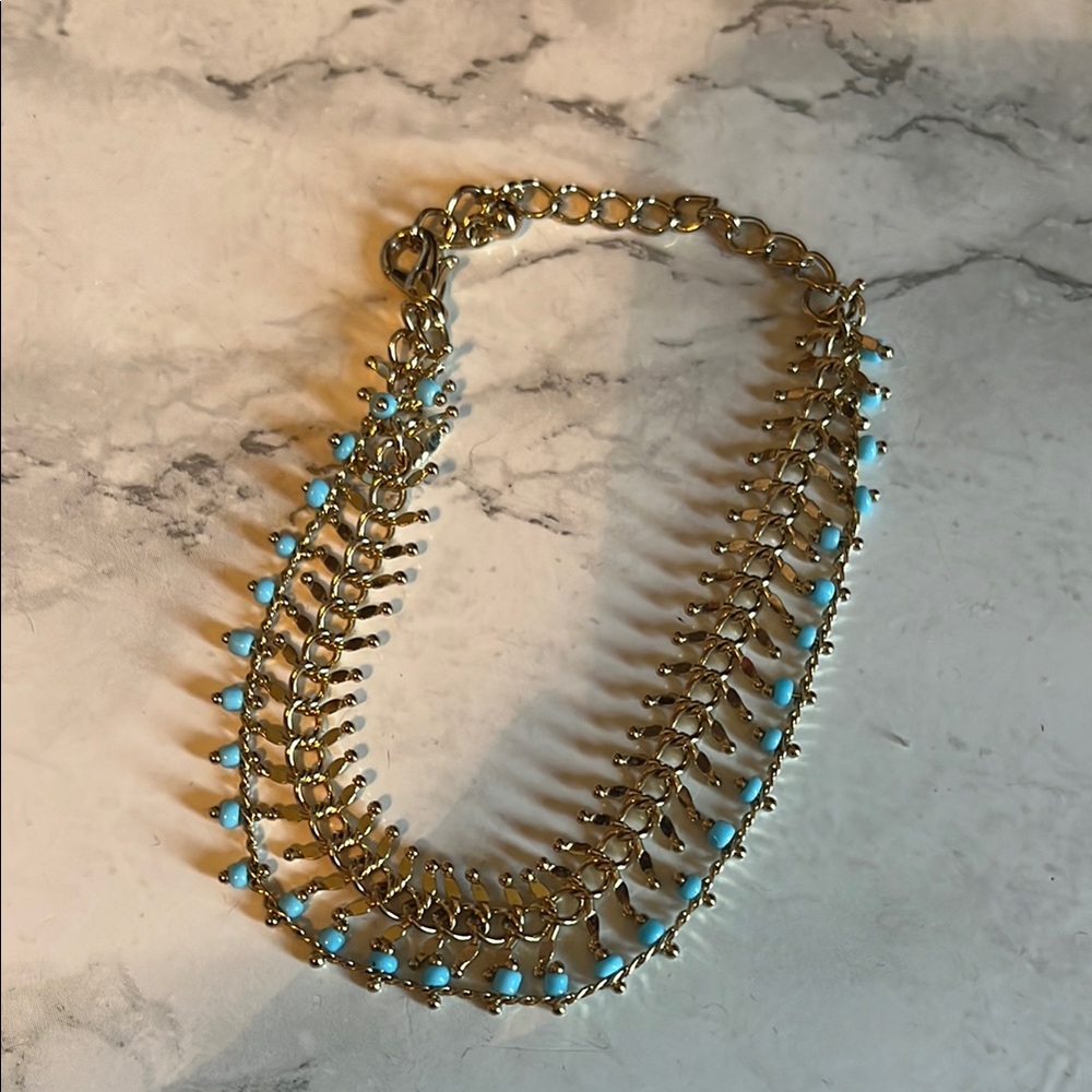 Elegant Gold and Turquoise Necklace